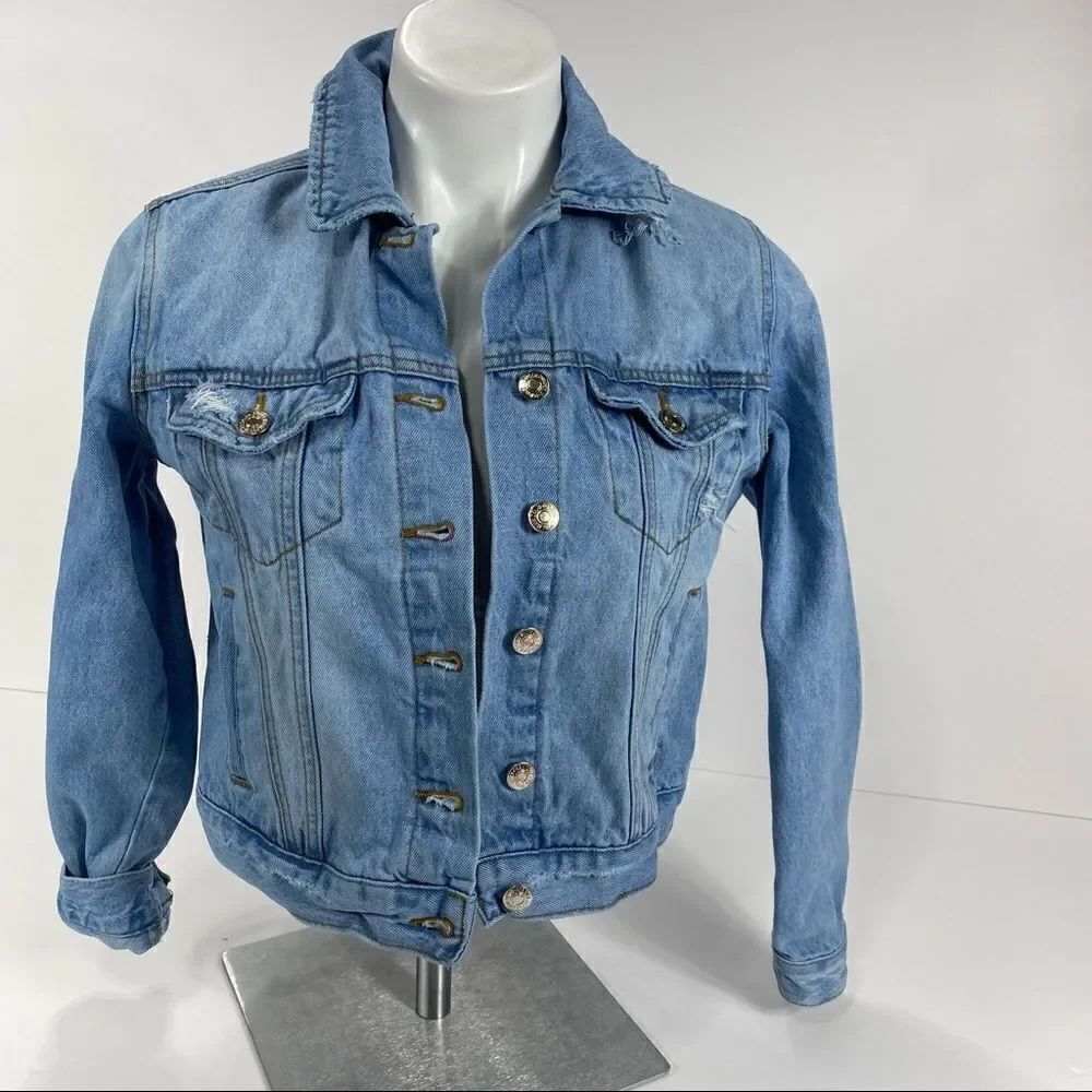Forever 21 Distressed Jean Jacket S - Picture 2 of 12